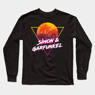 Simon & Garfunkel - Proud Name Retro 80s Sunset Aesthetic Design Long Sleeve T-Shirt